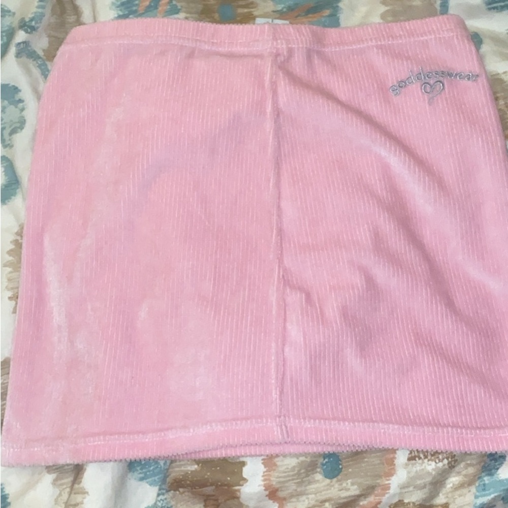 Pink Corduroy Skirt